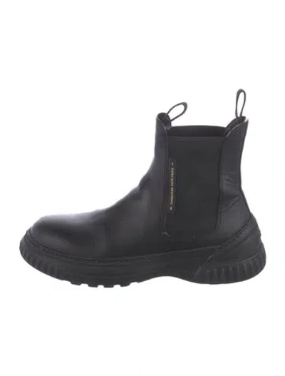 Pre-owned Dior D-racer Leather Chelsea Boots In Black