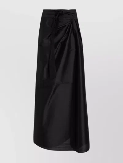 Dior Draped Maxi Length Wrap Skirt In Black