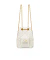 Dior Drawstring Backpack In White
