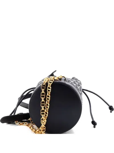 Pre-owned Dior Drawstring Oblique Canvas Small Backpack In Blue