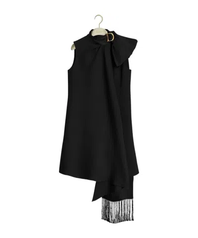 Dior Dress With Draped Neckline In Black