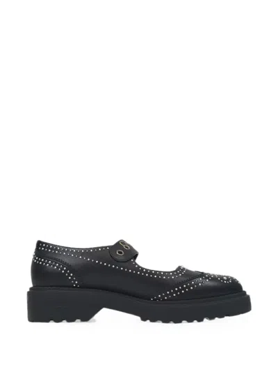 Pre-owned Dior D-society Baby Embellished Ballet Flats In Black