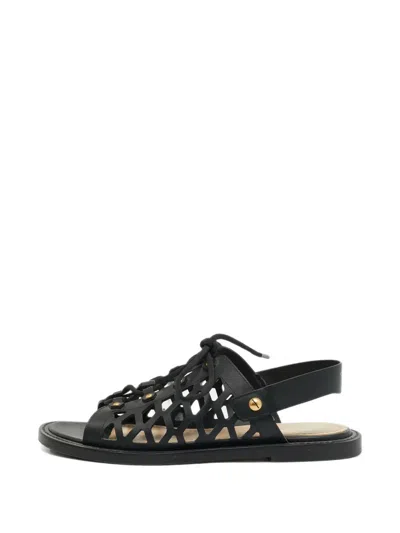 Pre-owned Dior D-trap Sandals In Black