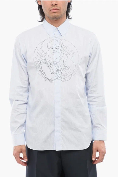Dior Duncan Grant Striped Charleston Printed Shirt In Blue