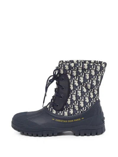 Pre-owned Dior D-venture Boots In Blue