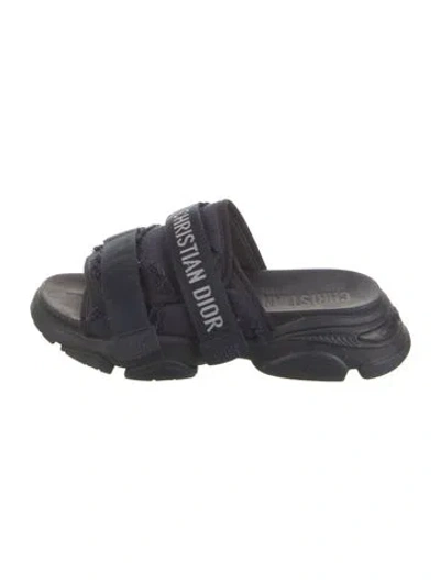 Pre-owned Dior D-wander Mule 'denim Blue' Graphic Print Slides