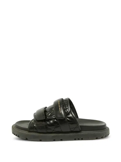 Pre-owned Dior D-wander Touch-strap Sandals In Black