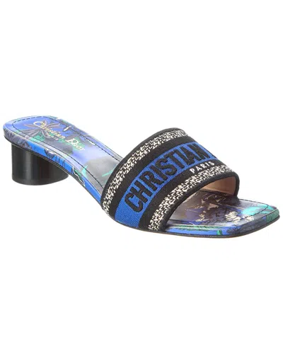 Dior Pattern Slippers In Blue