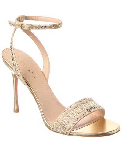 Dior D-way Canvas & Leather Sandal In Nude