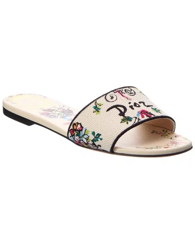 Dior Dway Canvas Sandal In White