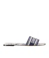 Dior Dway Flat Slippers In White