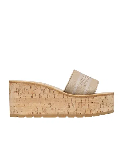 Dior Dway Platform Slide In Brown