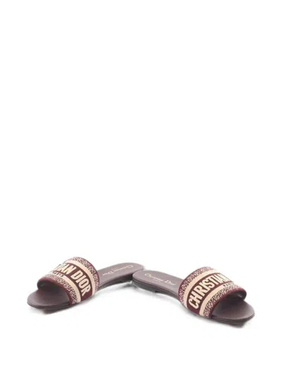 Pre-owned Dior Dway Slide Sandals In Red