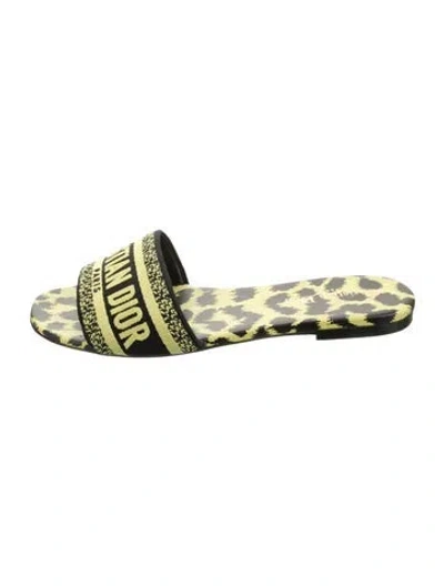 Pre-owned Dior Dway Slides Canvas Slides In Green