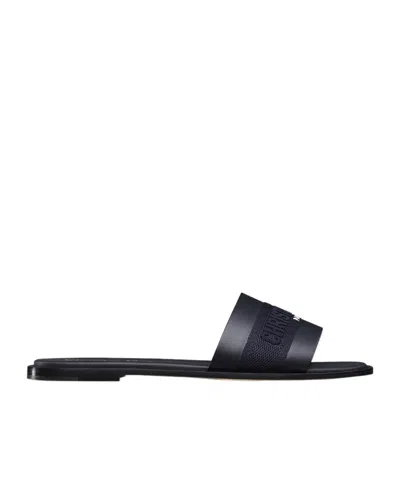 Dior Dway Slippers In Black