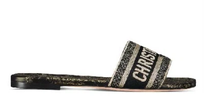 Dior Dway Slippers In Black