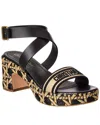 Dior Dway Straw & Leather Platform Sandal