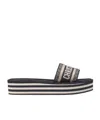 Dior Dway Thick-bottomed Sandals In Black