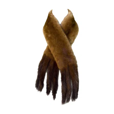 Pre-owned Dior Early 1960's Christian  Mink Scarf In Brown