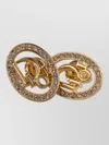 Dior Logo Oval Stud Earrings In Gold
