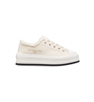 Dior Effortlessly Chic Ecru Cotton Sneakers For Women In White