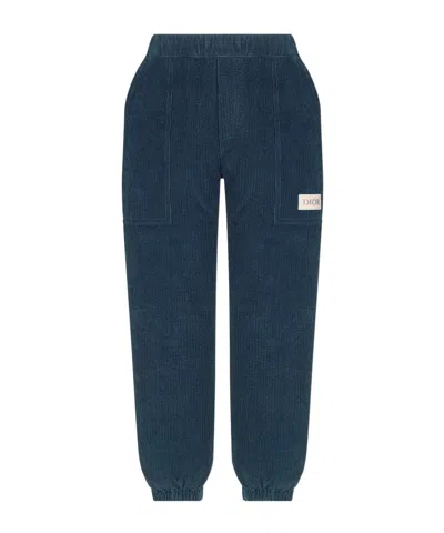 Dior Kids' Elastic Waist Casual Pants In Blue
