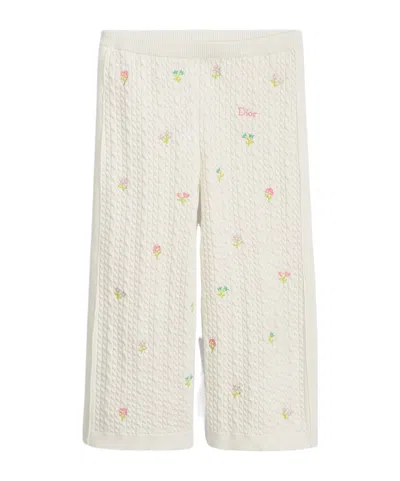 Dior Elastic Waist Knit Pants In White