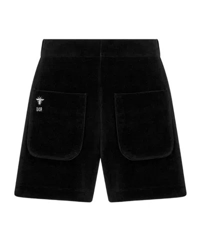 Dior Elastic Waist Shorts In Black