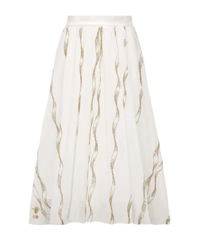 Dior Elastic Waist Skirt In Ivory
