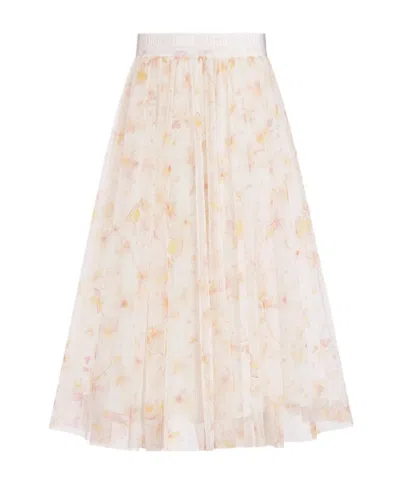 Dior Elastic Waist Skirt In White