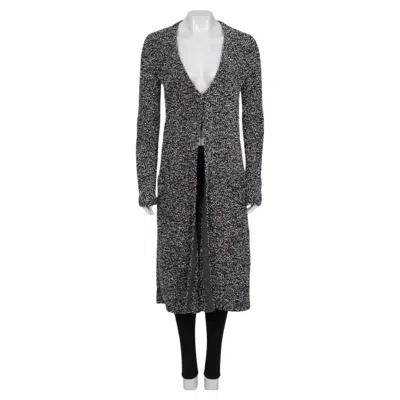Pre-owned Dior Elegant Christian  Black & White Button Cardigan Sz.38