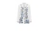 DIOR WHITE AND BLUE TOILE OF JOUY SILK SHIRT FOR WOMEN