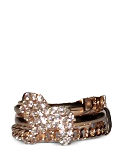 Pre-owned Dior Embellished Ring In Gold