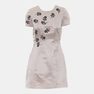 Pre-owned Dior Embellished Silk Dress In Pink