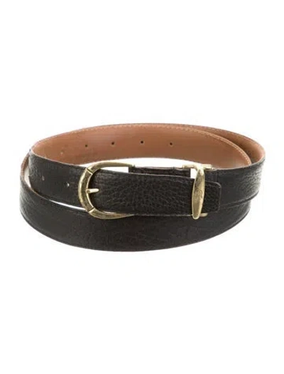 Pre-owned Dior Embossed Leather Belt In Black