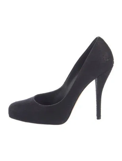 Pre-owned Dior Embossed Leather Pumps In Black