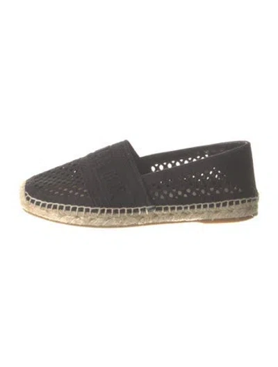 Pre-owned Dior Embroidered Accent Espadrilles In Black