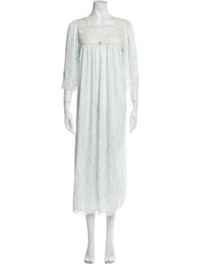 Pre-owned Dior Embroidered Accent Nightgown In Green
