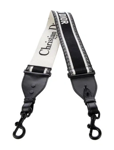 Pre-owned Dior Embroidered Bag Strap In Black