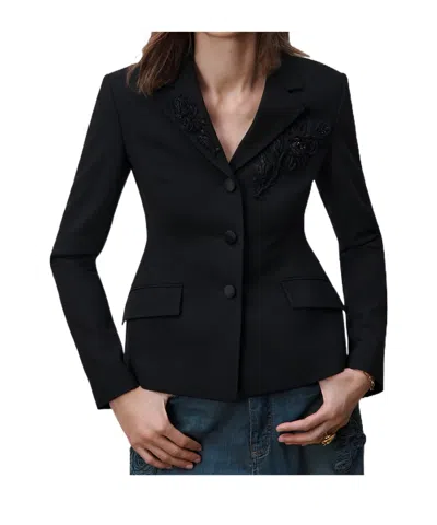 Dior Embroidered Bar Jacket In Black