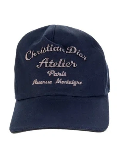 Pre-owned Dior Embroidered Baseball Cap In Blue