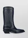 DIOR EMBROIDERED BLOCK HEEL MID-CALF BOOTS