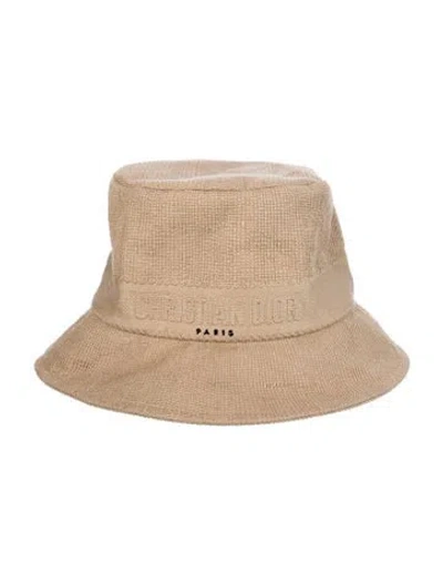 Pre-owned Dior Embroidered Bucket Hat In Black/neutrals