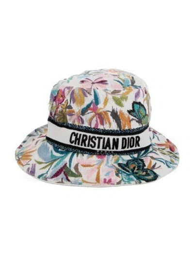 Pre-owned Dior Embroidered Bucket Hat In Multi