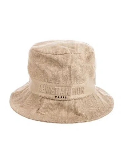 Pre-owned Dior Embroidered Bucket Hat In Neutrals