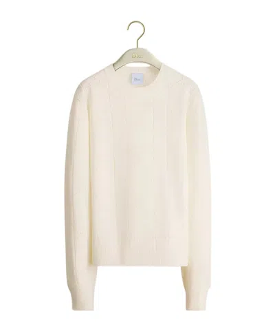 Dior Embroidered Cannage Sweater In White