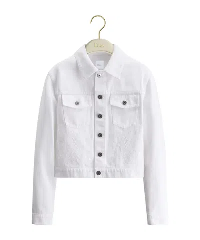 Dior Embroidered Cropped Jacket In White