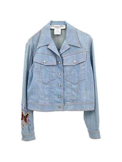 Pre-owned Dior Embroidered Denim Jacket In Blue