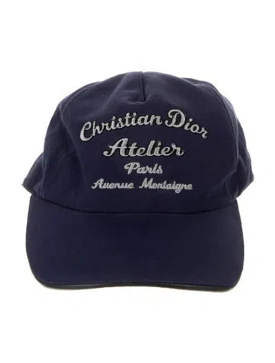 Pre-owned Dior Embroidered Fabric Baseball Cap In Blue