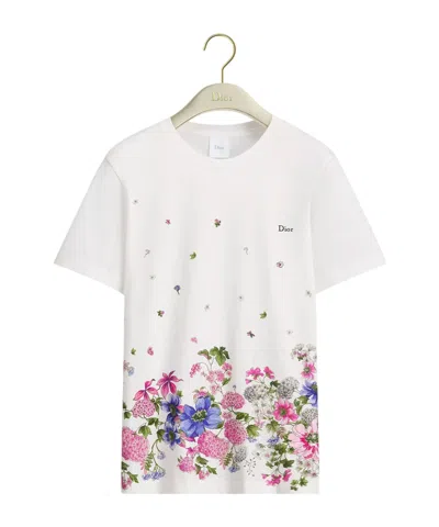 Dior Embroidered Fitted T-shirt In White